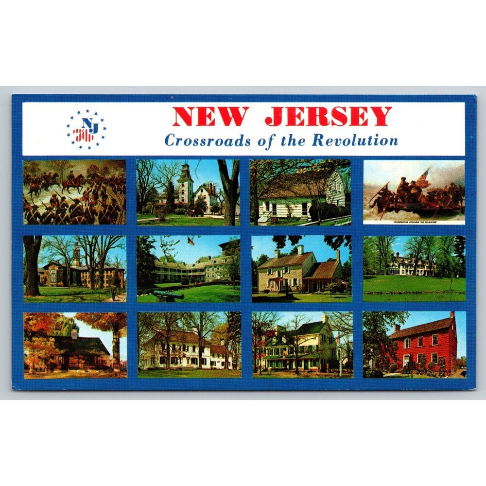 Vintage 1976 New Jersey Crossroads of the Revolution Postcard Bicentennial NJ